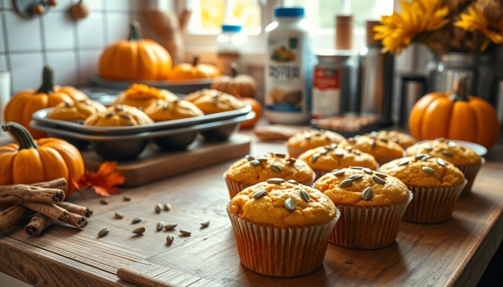 Making Protein Pumpkin Muffins