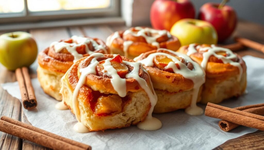 cinnamon rolls with apple pie filling