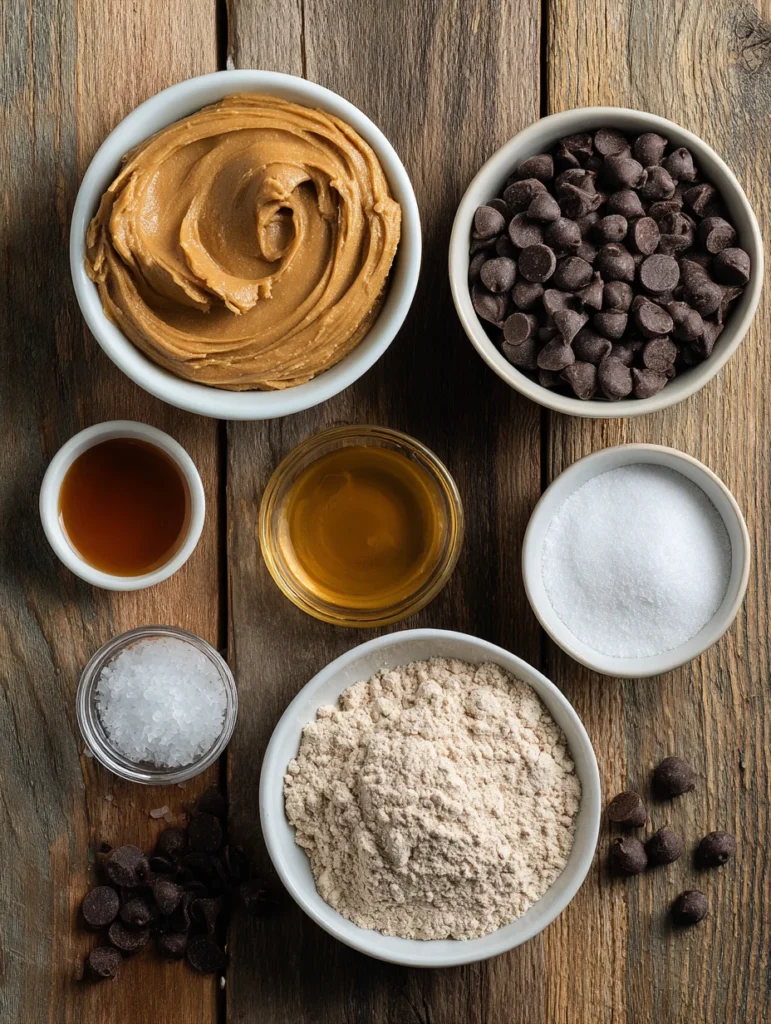Protein bar ingredients in bowls