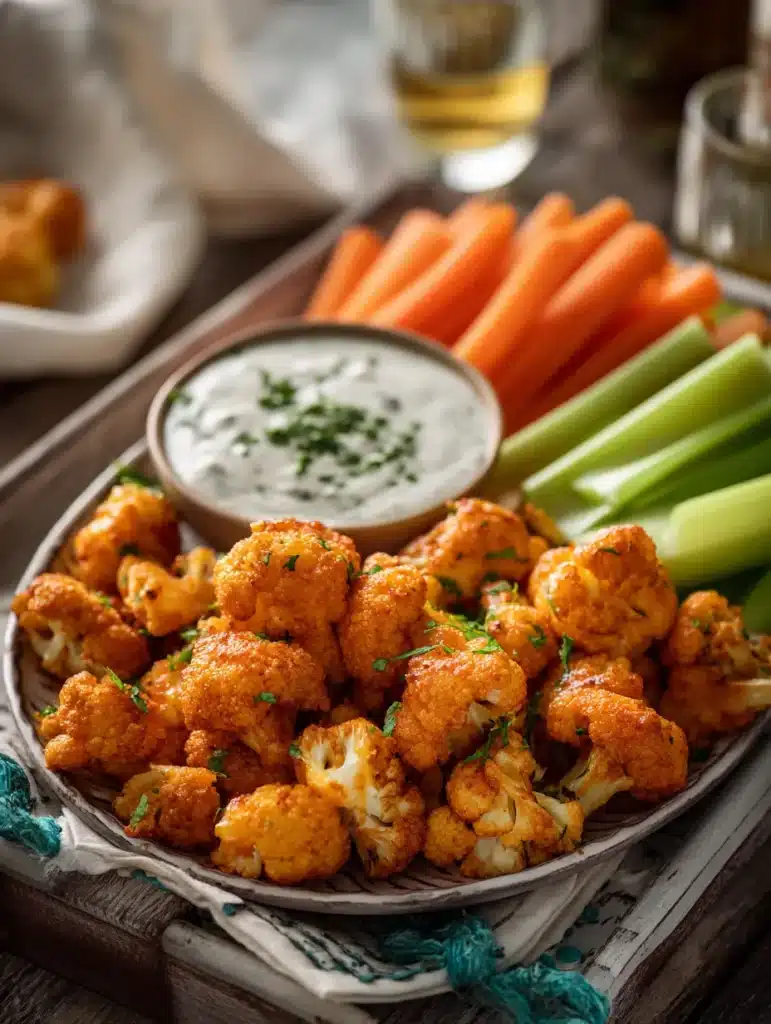 Buffalo cauliflower with ranch dip