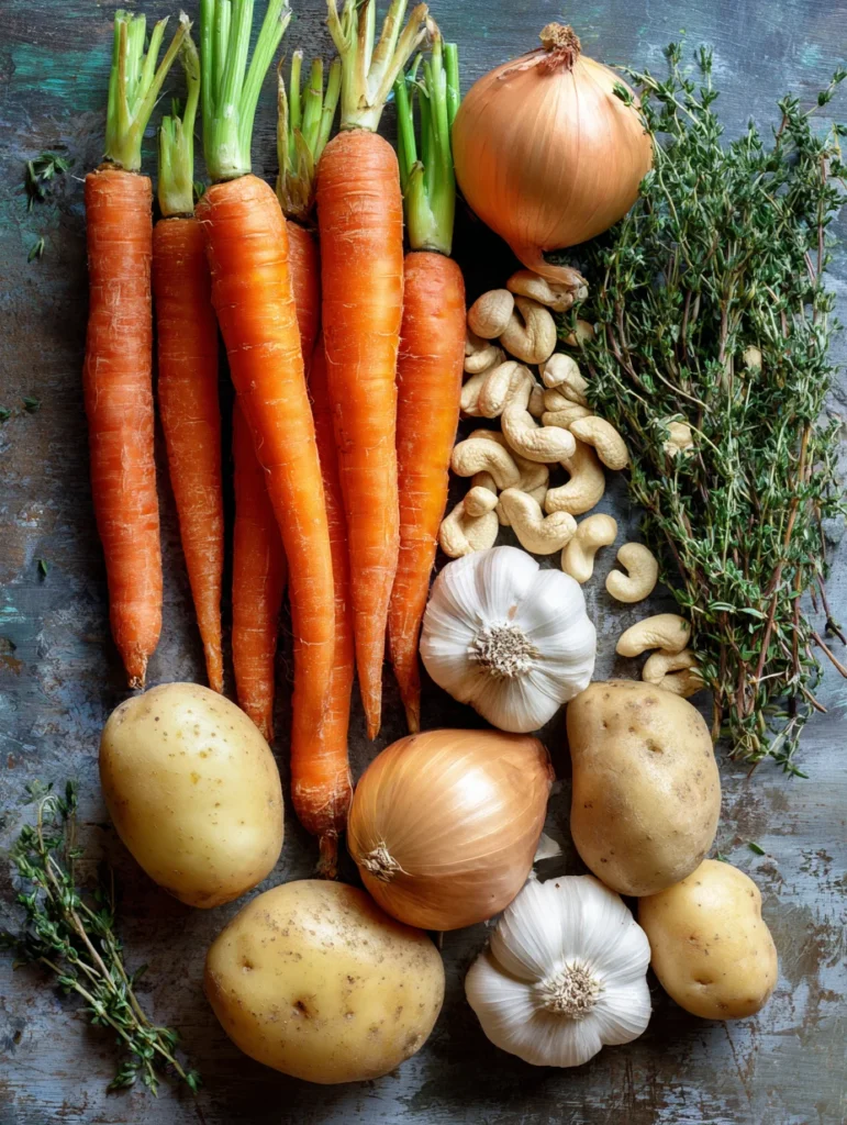  carrot potato soup fresh ingredients