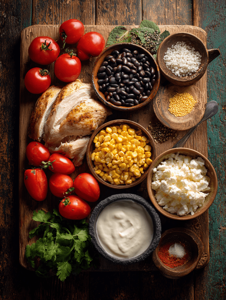 Ingredients for Creamy Chicken Tortilla Soup