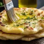 gluten free naan bread stacked warm with ghee
