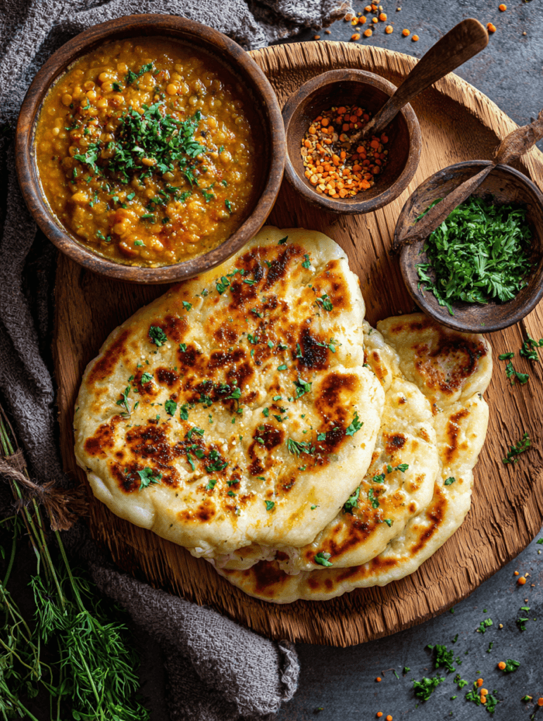 gluten free naan served with curry
