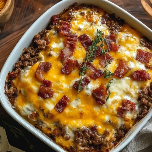 baked low-carb bacon cheeseburger casserole