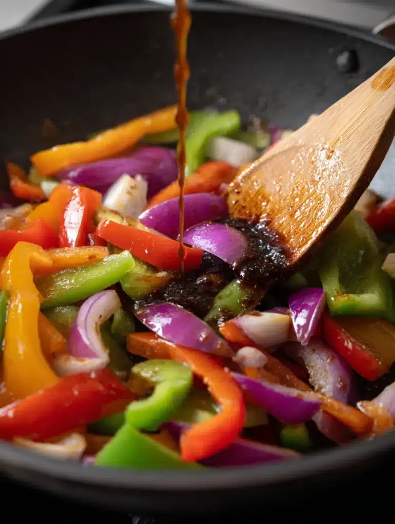 Sautéing veggies for fried rice