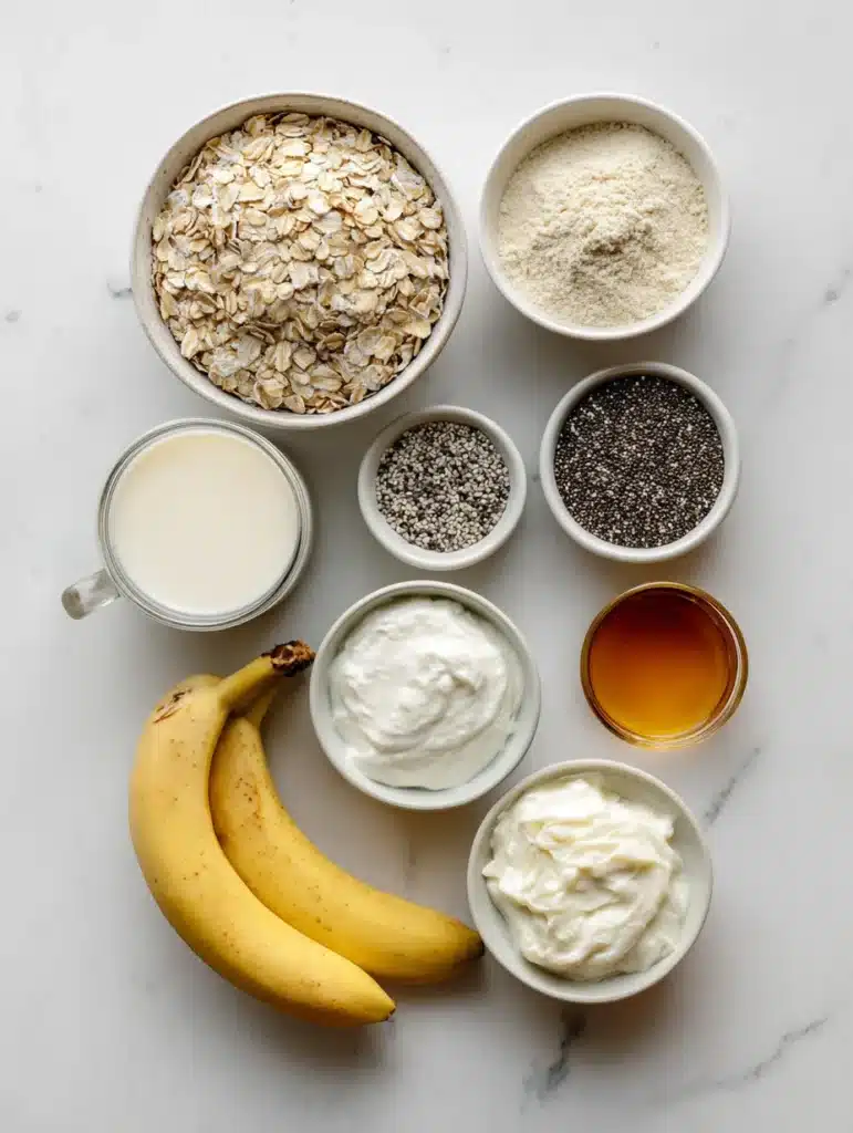 Ingredients for making protein overnight oats