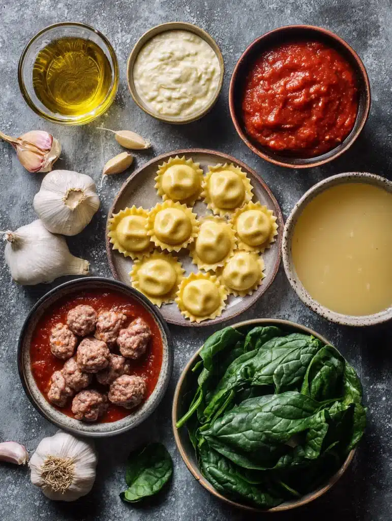 Ingredients used in Ravioli Soup
