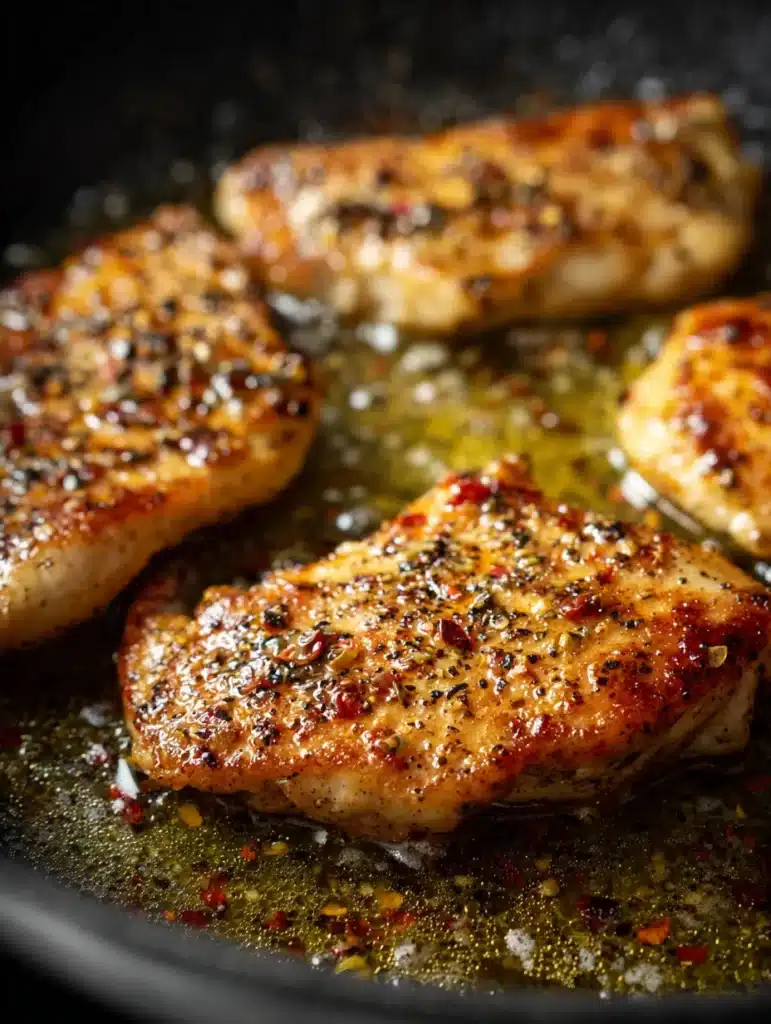 searing chicken for spinach mushroom chicken