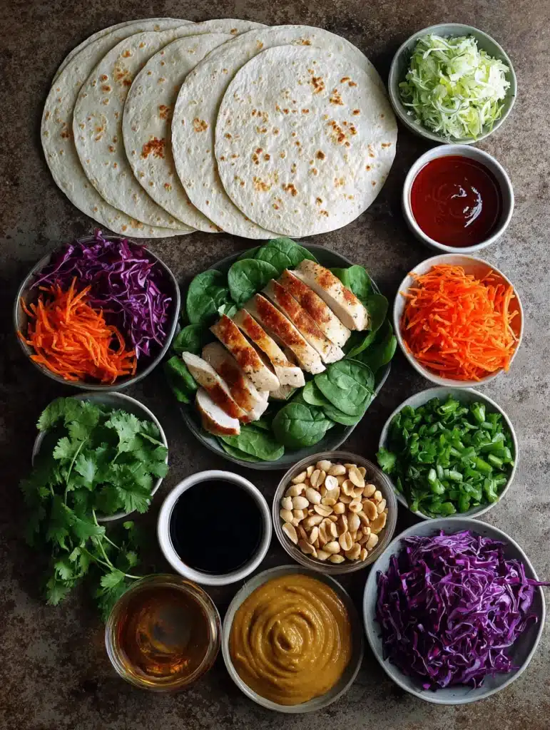 Thai peanut chicken wrap ingredients